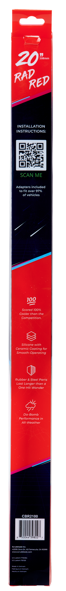 Scrubblade Cbr2000 Windshield Wiper Blade||rad Red 20 Back.Png||88||scrcbr2000||1522909