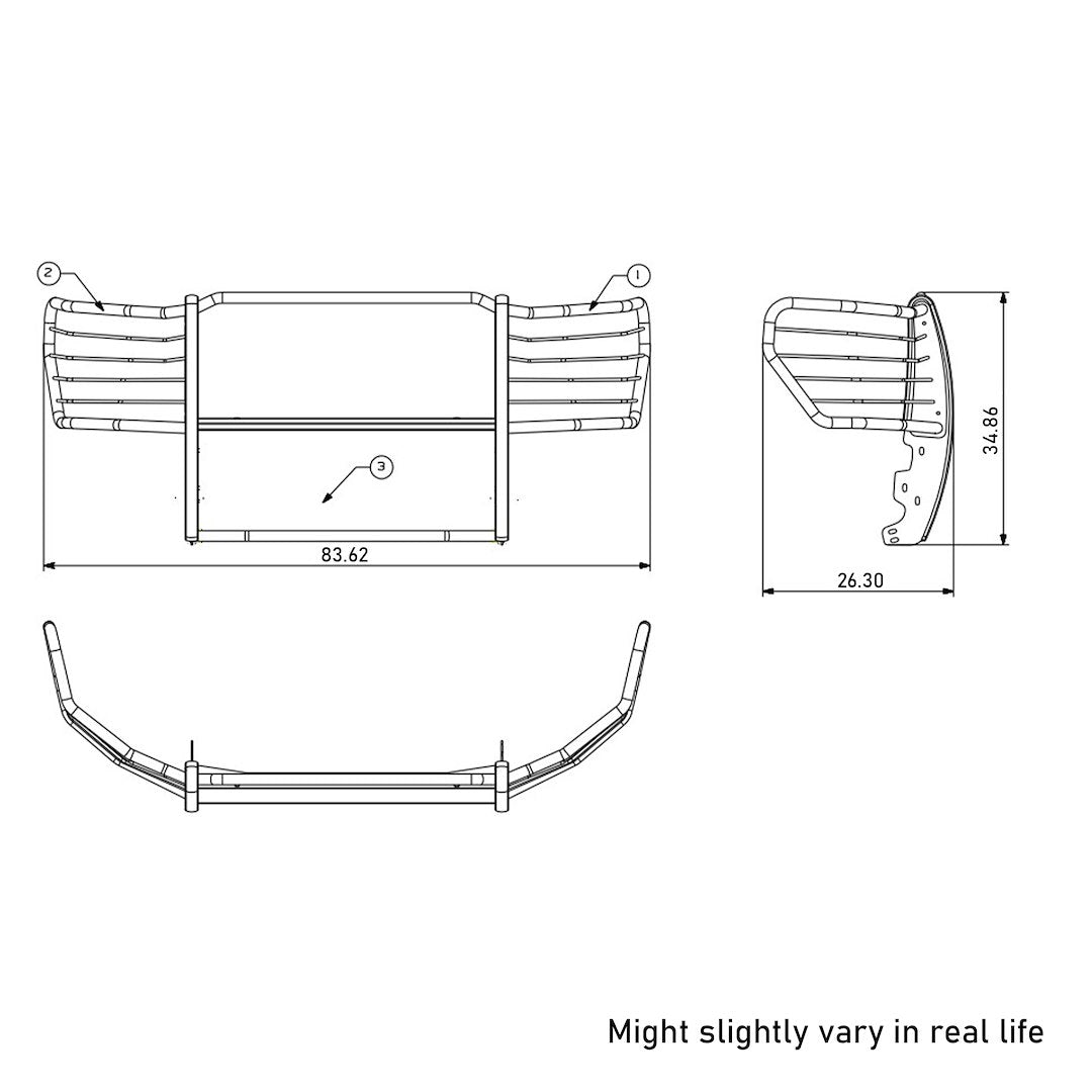 Product of Black Horse Offroad 17FB26MA-PLFR Grille Guard