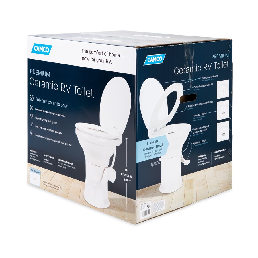 Product of Camco 41710 Permanent Full Bowl Flush Toilet , 18 Inch