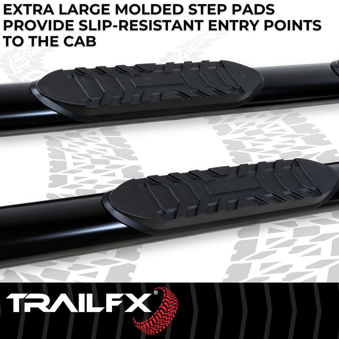 Product of TrailFX 2940413053 TFX 4" Oval Tube Side Steps Nerf Bar With Surface Steps