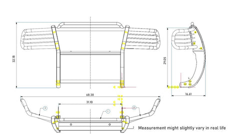 Product of Black Horse Offroad 17FR20MA-PLFR Grille Guard
