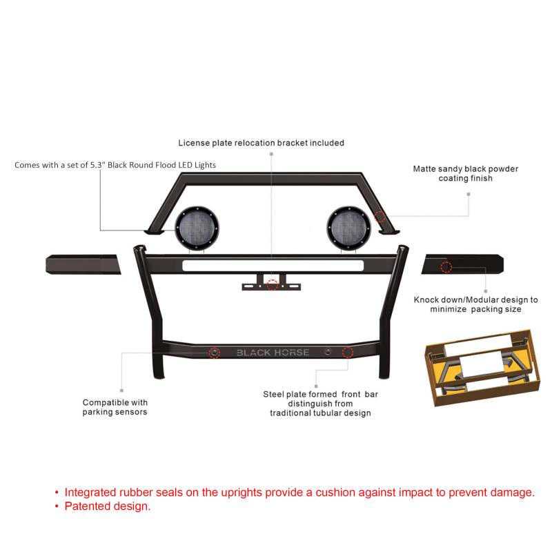 Black Horse Offroad Rag315-Plfb Grille Guard||rag315-Plfb_7.Jpeg||92||blkrag315plfb||2469186
