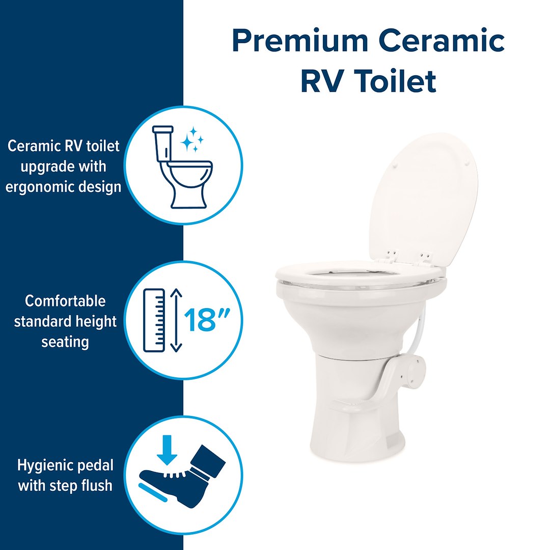 Product of Camco 41715 Permanent Full Bowl Flush Toilet , 18 Inch
