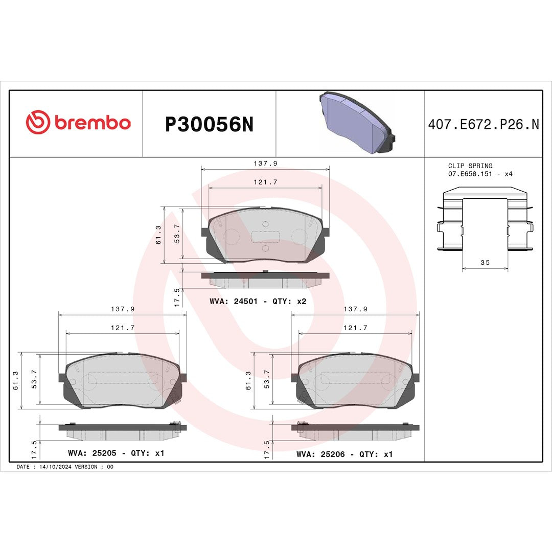 Brembo P30056n Brake Pad||p30056n_Drw.Jpg||89||brmp30056n||1754588