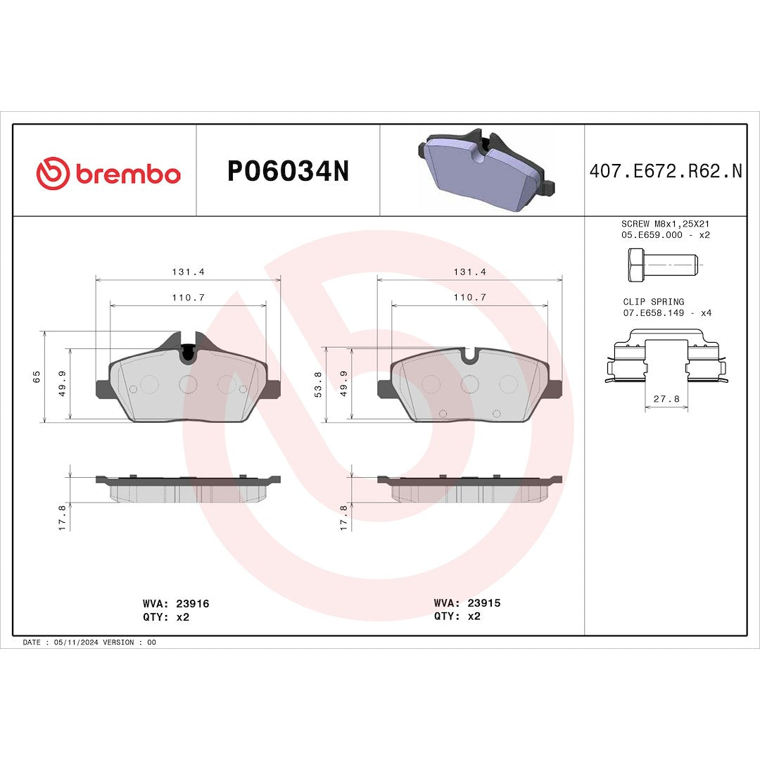 Brembo P06034n Brake Pad||p06034n_Drw.Jpg||91||brmp06034n||1752222