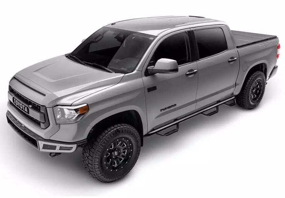 Product of N-Fab C17105CC-6 Black Gloss Textured Powder Coated Round Nerf Bar - Truck Wheel To Wheel