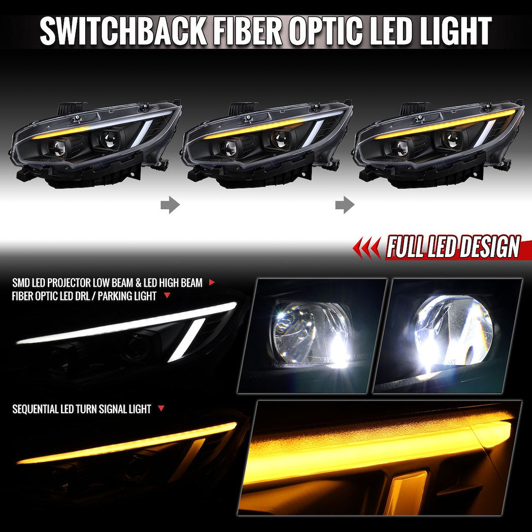 Spec-D Tuning Lhe-Cv16jm-Sq-Tm Headlight Assembly||lhe-Cv16jm-Sq-Tm_1.Jpg||86||sdtlhe6jmsqtm||2219525