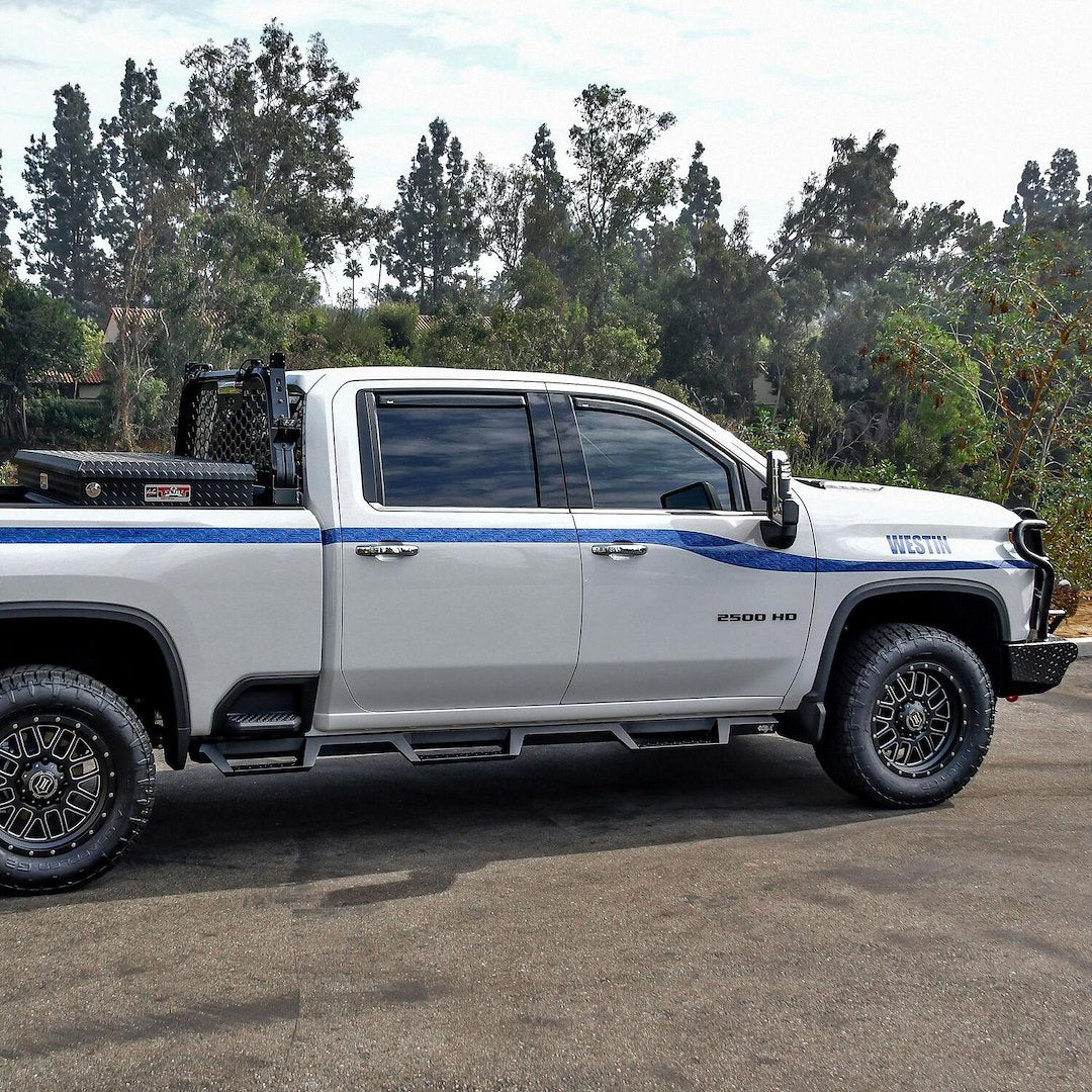 Product of Westin Automotive 56-534765 Black Textured Powder Coated Square Nerf Bar - Truck Wheel To Wheel