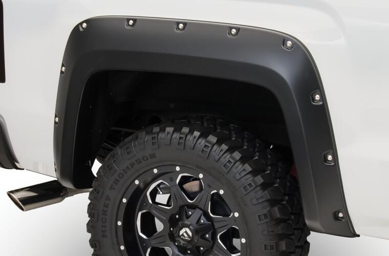 Product of Bushwacker 40960-02 Pocket Style/ Exposed Fasteners Black Fender Flare - Set Of 4