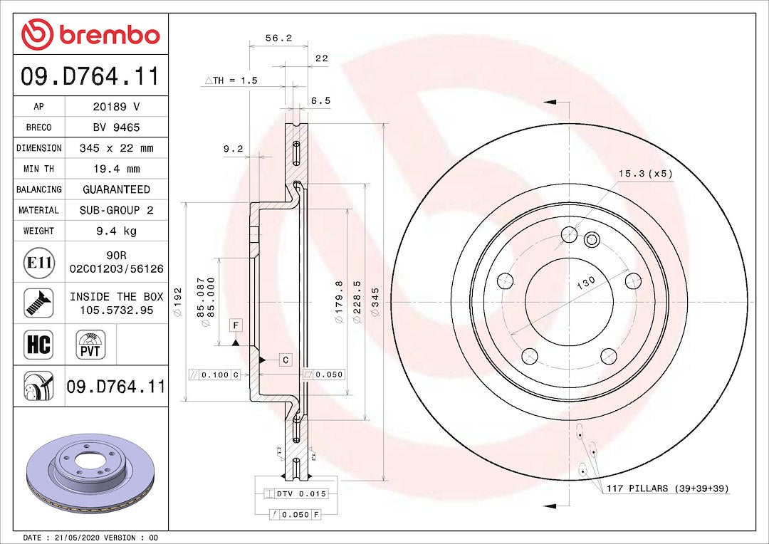 Brembo 09d76411c02 Brake Rotor||09d76411c02_5.Jpg||90||brm09d76411||1684372