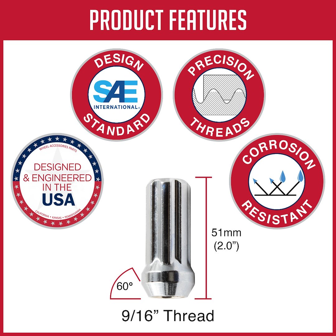 Product of Coyote Wheel Accessories 331167 60 Degree Conical 9/16x18 Lug Nut