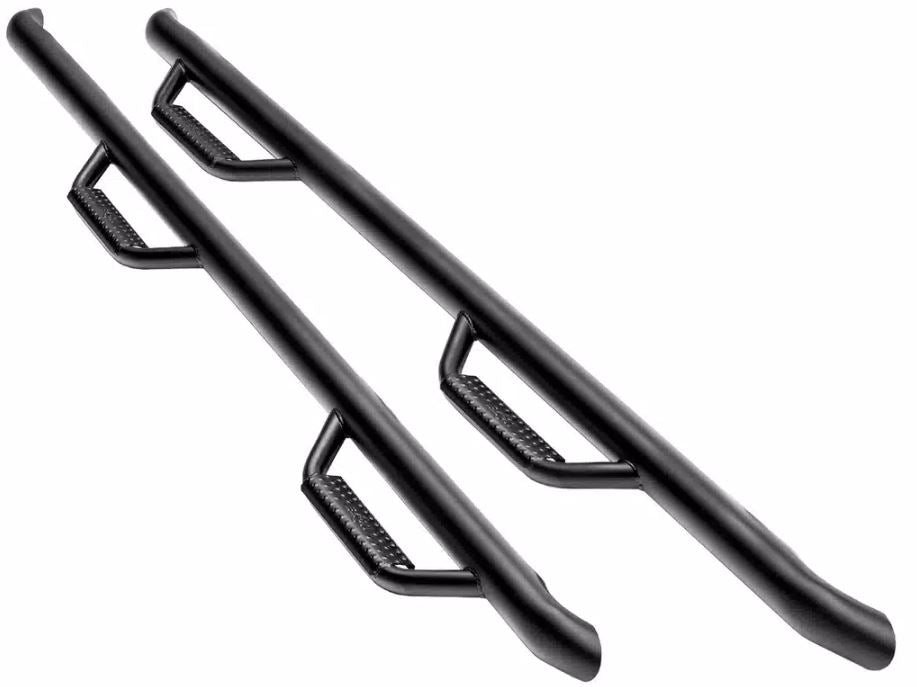 Product of N-Fab N16100CC-6-TX Black Matte Textured Powder Coated Round Nerf Bar - Truck Wheel To Wheel