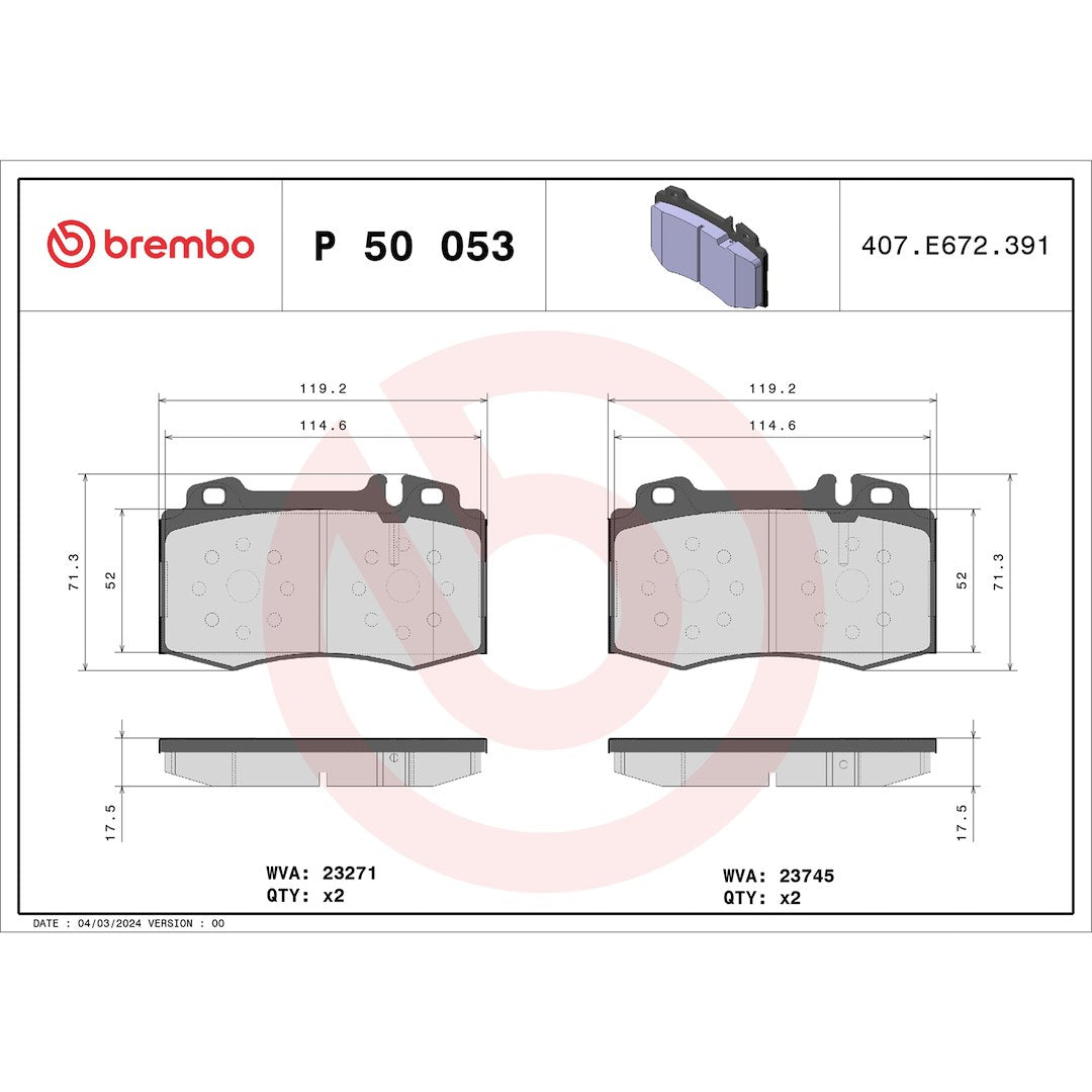 Brembo P50053 Brake Pad||p50053_Drw.Jpg||87||brmp50053||1753402