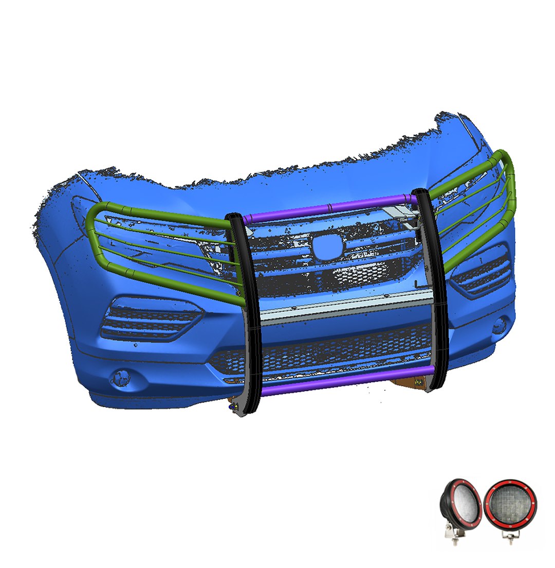 Product of Black Horse Offroad 17H151402MA-PLFR Grille Guard