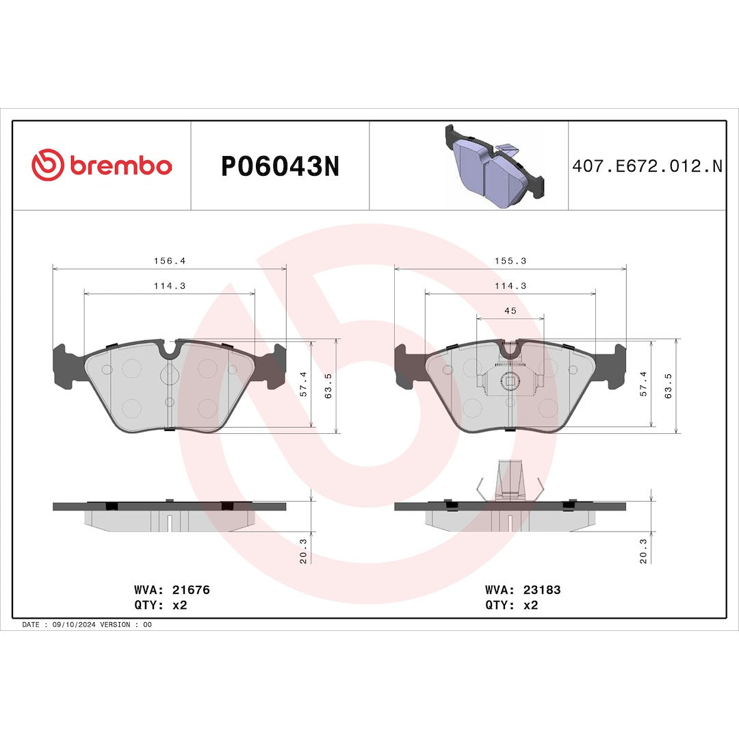 Brembo P06043n Brake Pad||p06043n_Drw.Jpg||90||brmp06043n||1752269