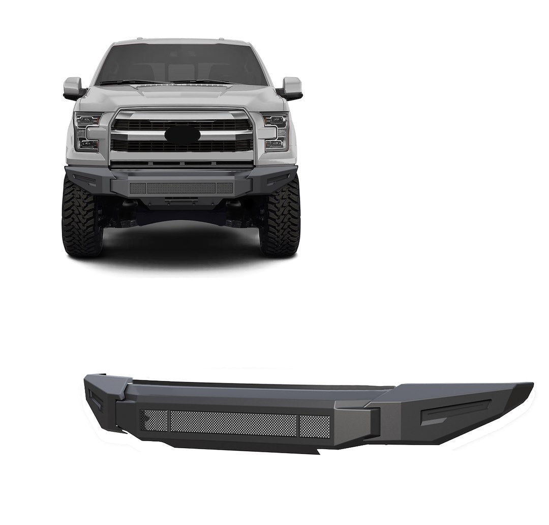Product of Black Horse Offroad AFB-F116-BU Armour II Steel Matte Powder Coated Bumper