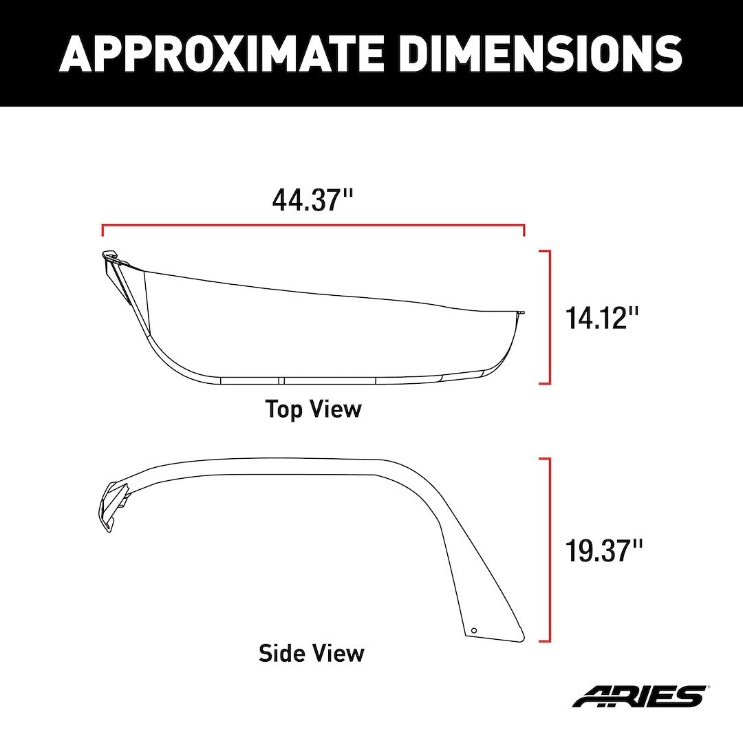 Product of Aries 1500203 Non-Exposed Fasteners Black Fender Flare - Set Of 2