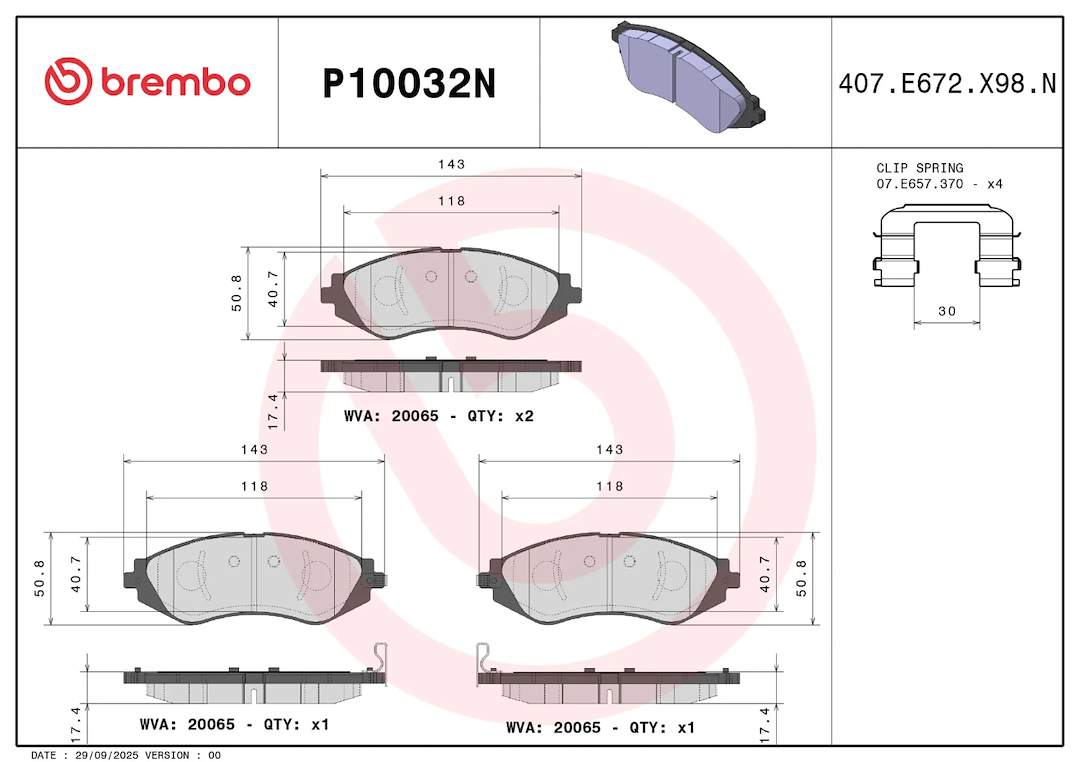 Brembo P10032n Brake Pad||p10032n_1.Png||86||brmp10032n||2104495