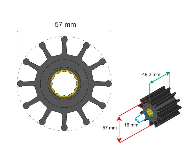 Product of Albin 06-01-014 Water Pump Impeller