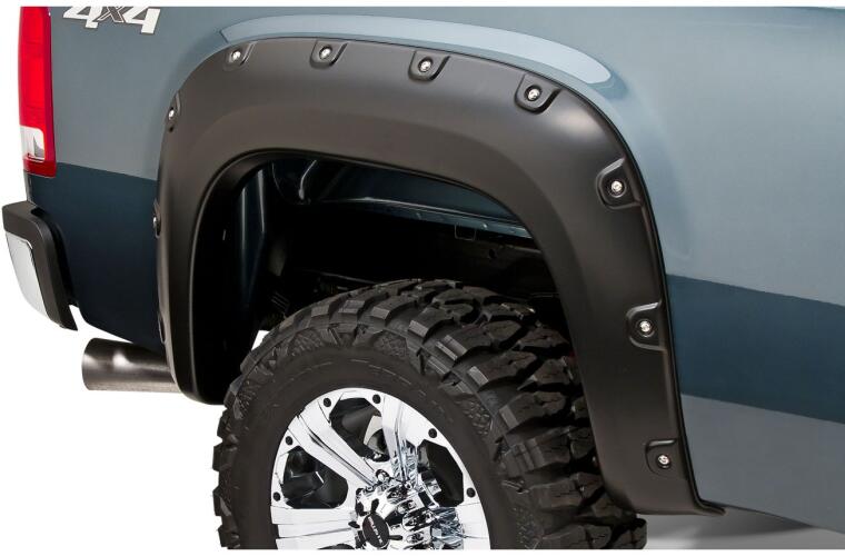 Product of Bushwacker 40953-02 Pocket Style/ Exposed Fasteners Black Fender Flare - Set Of 4