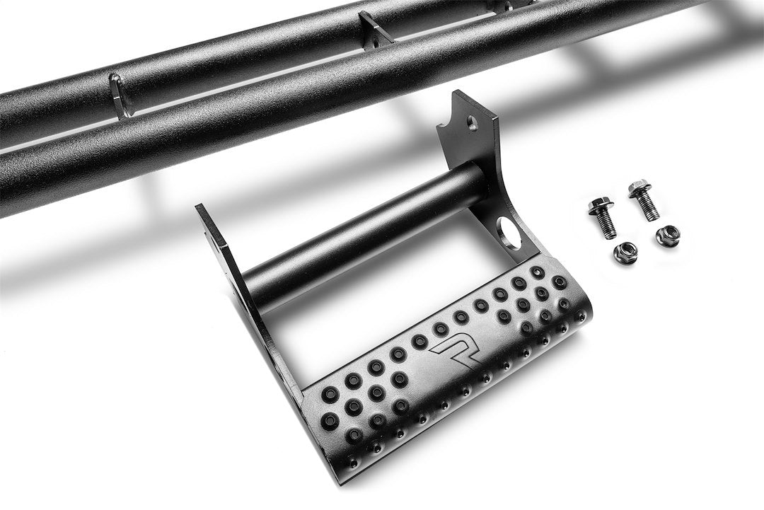 Product of N-Fab T104RKR4R Black Steel Round Tube Rocker Panel Guard