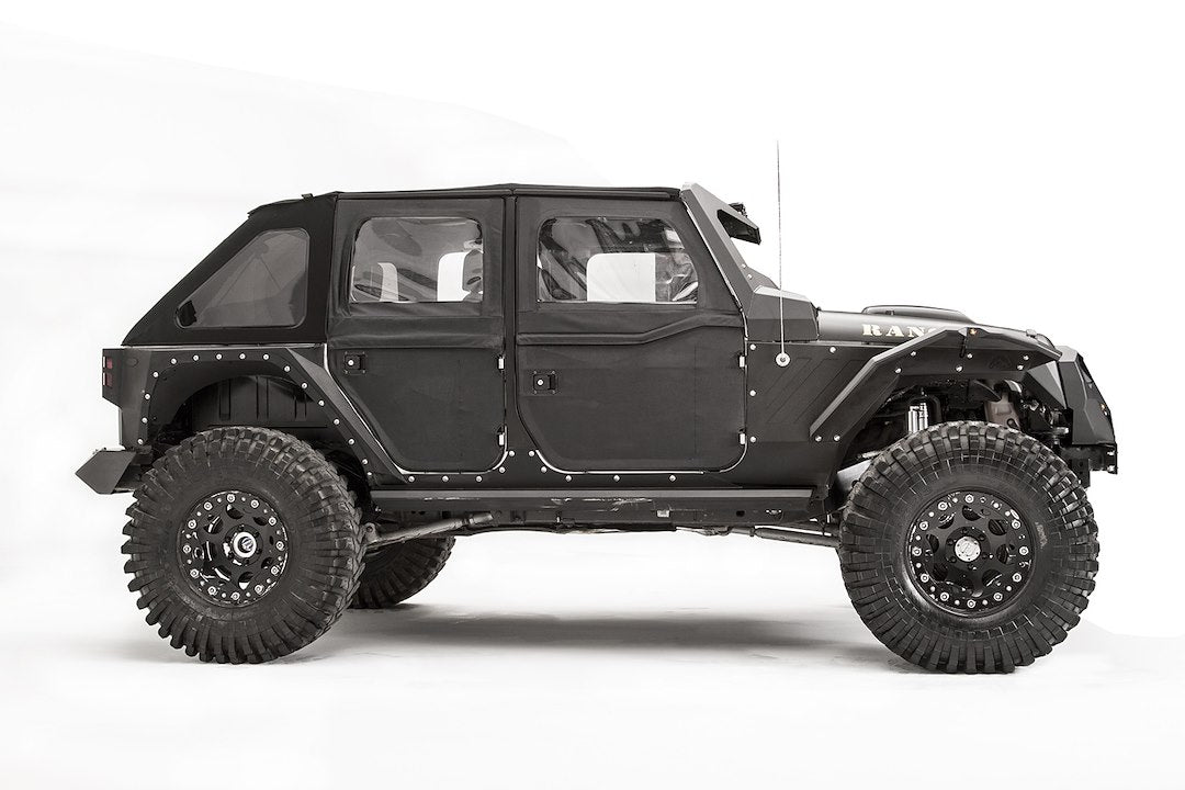 Product of Fab Fours JK1003-1 Pocket Style/ Exposed Fasteners Black Fender Flare - Set Of 2