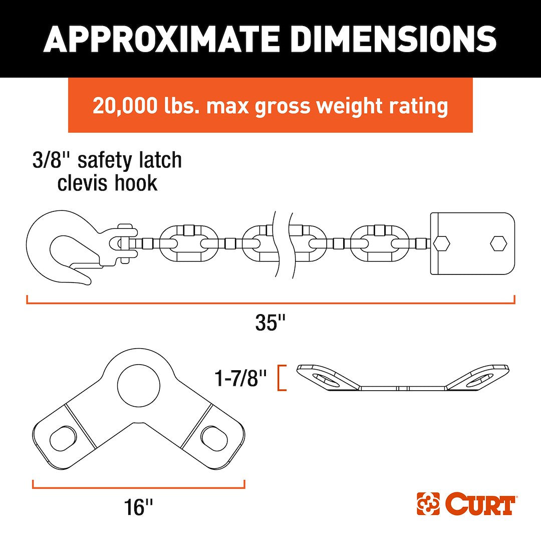 Curt 16614 Trailer Safety Chain||16614_3008x1990_Ca.Jpg||86||c9316614||2232805