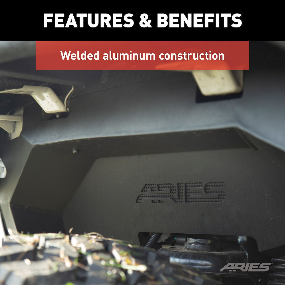 Product of Aries 1500550 Powder Coated Black Aluminum Fender Well Liner