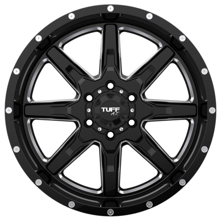 Product of Tuff Wheels 22x10 Black With Natural Accents Wheel - 5x4.50 Bolt Pattern