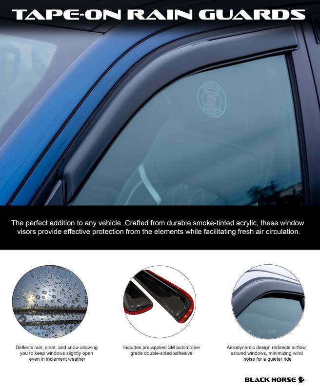 Product of Black Horse Offroad 145321 Outside Channel Rainguard