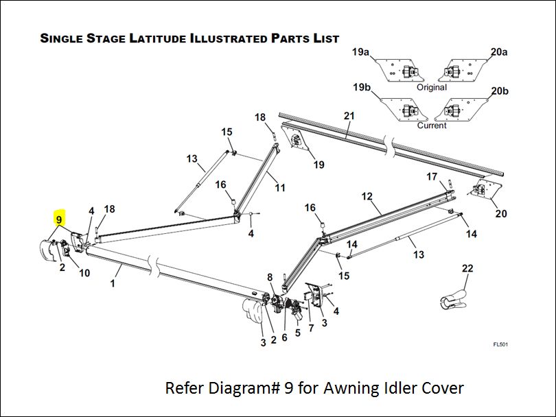 Carefree Rv R001785-006 Awning Idler Head Cover||r001785-005.Jpg||85||c6fr001785006||1359209