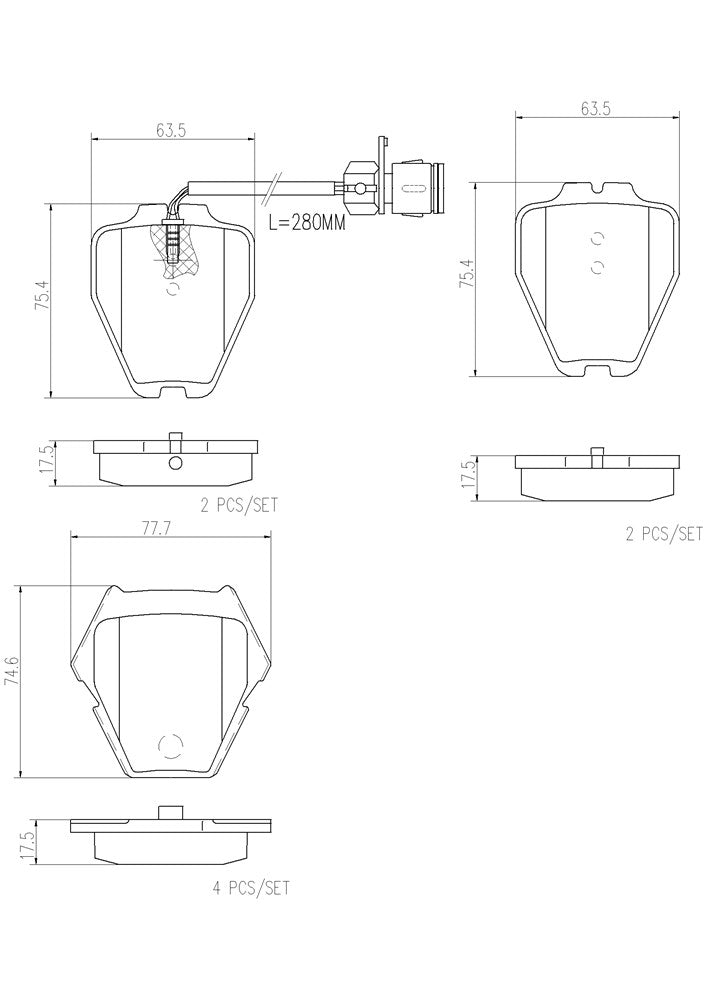 Product of Brembo P85054N Brake Pad - Set Of 4