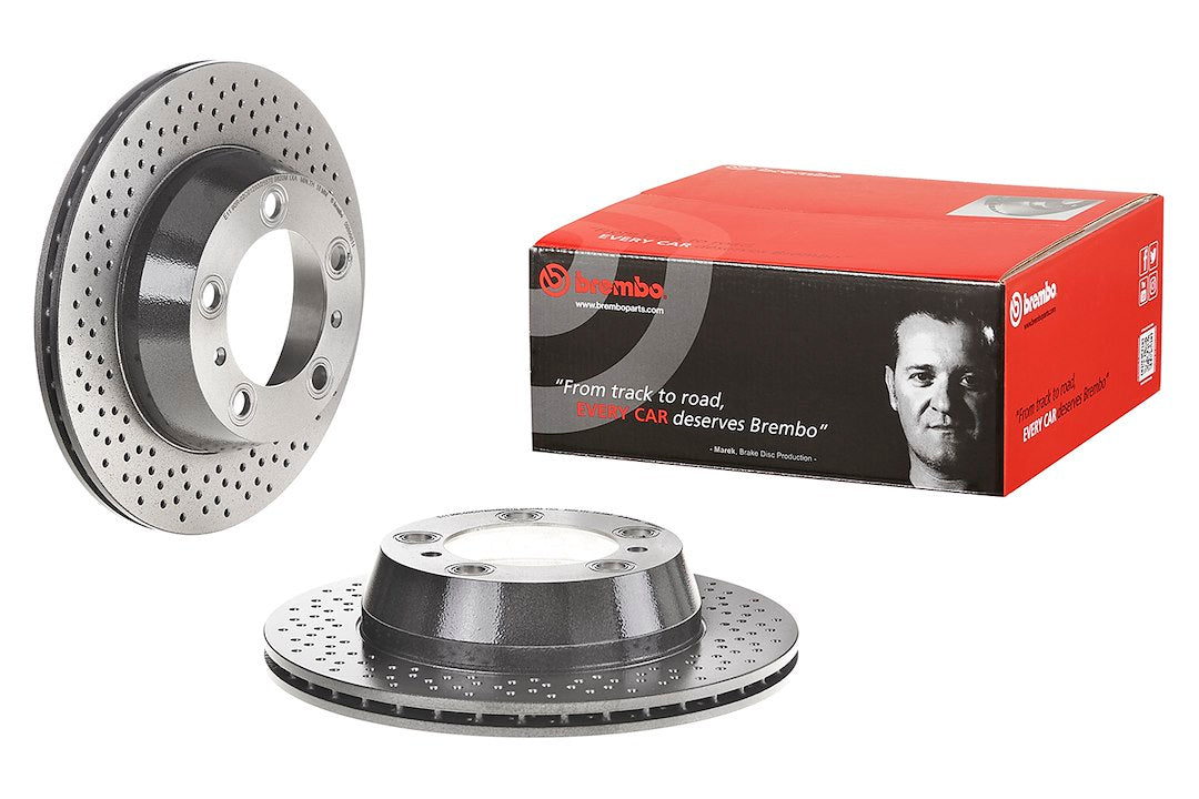 Product of Brembo 09899811C02 Vented Cross Drilled 1 Piece Brake Rotor