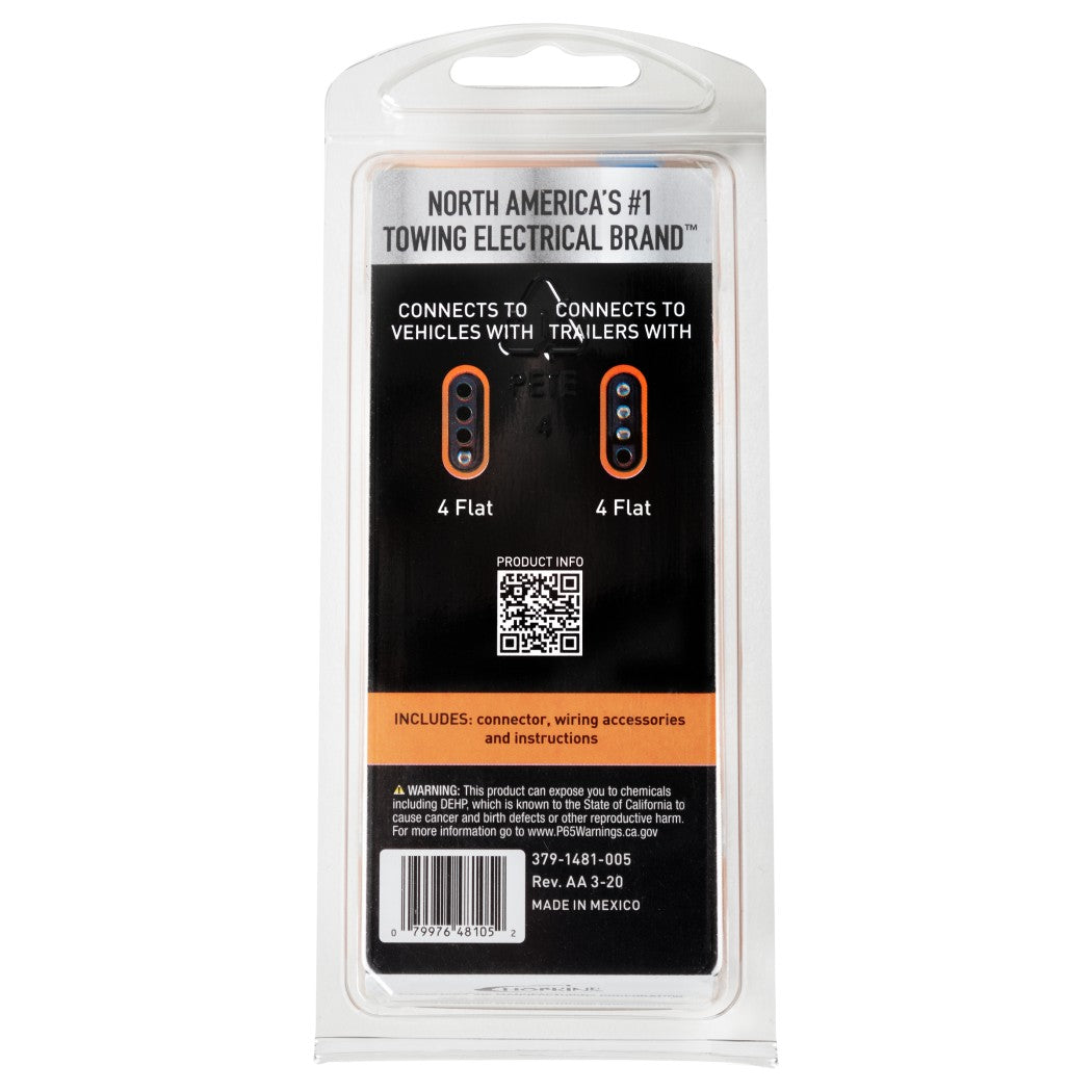 Product of Hopkins MFG 48105 Trailer End 4 Flat Trailer Wiring Connector