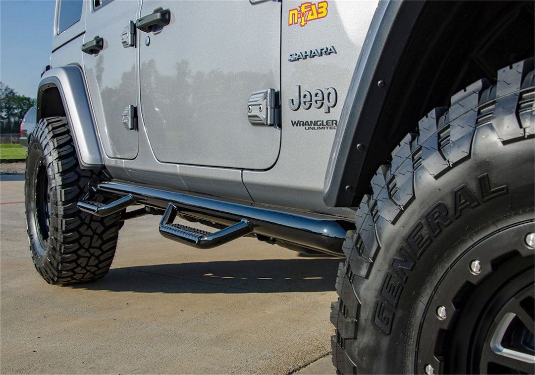 Product of N-Fab J1866-GB W2W Series Nerf Bar With Drop Down Steps