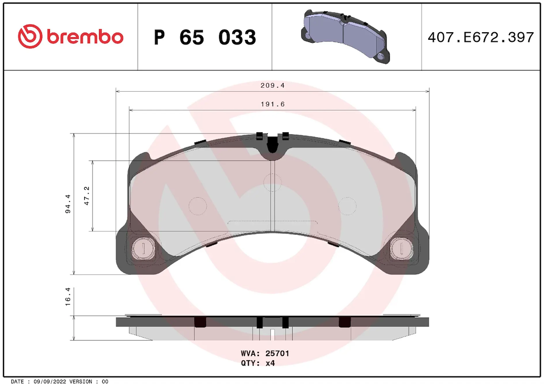 Brembo P65033 Brake Pad||p65033_3.Png||88||brmp65033||1684738