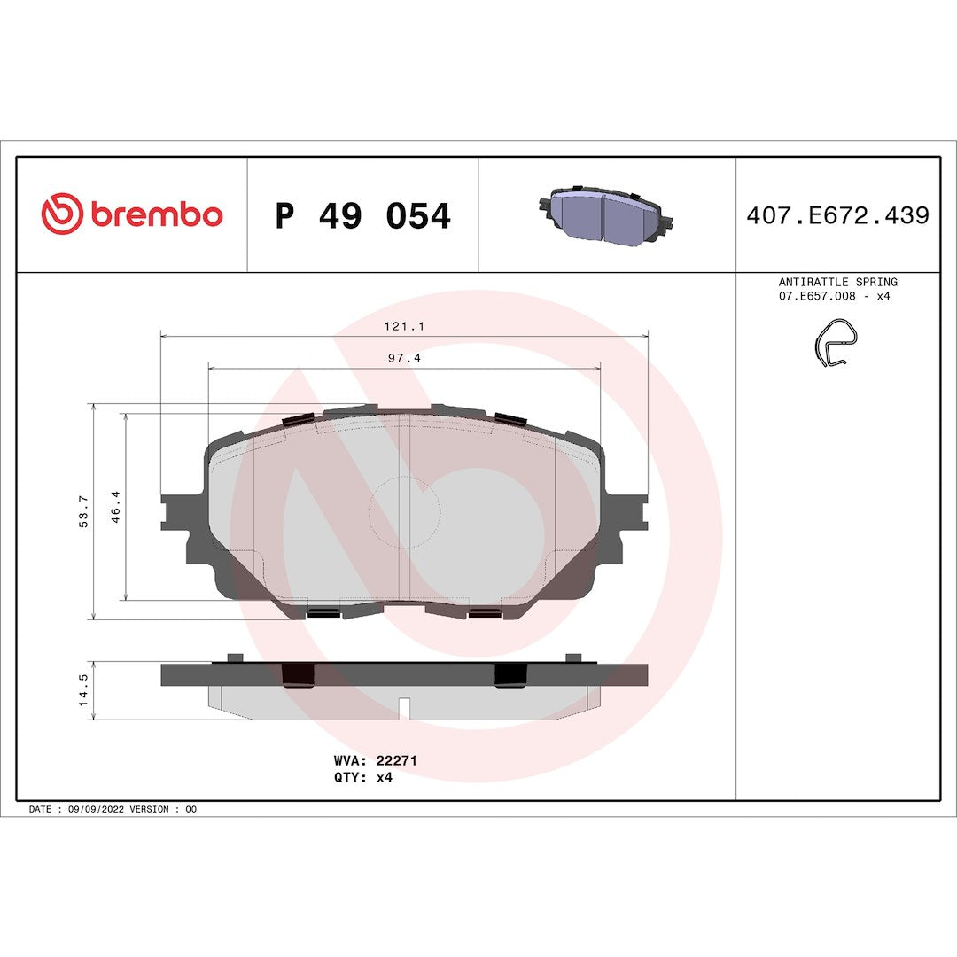 Brembo P49054 Brake Pad||p49054_Drw.Jpg||87||brmp49054||1753300