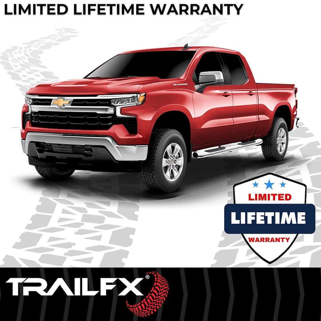 Product of TrailFX A7064S TFX 5" Oval Bent Side Bars Nerf Bar With Surface Steps