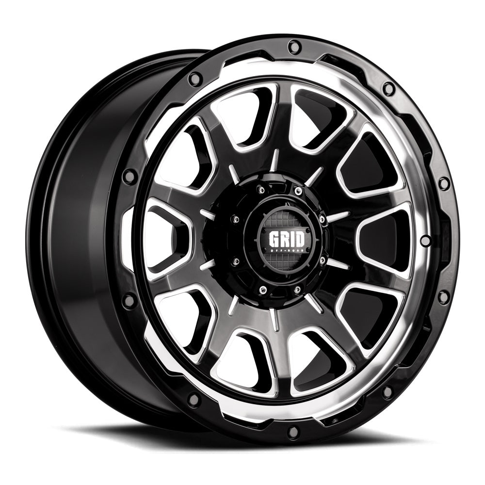 Product of Grid Wheels 17x9 Black With Natural Accents Wheel - 6x4.72 Bolt Pattern
