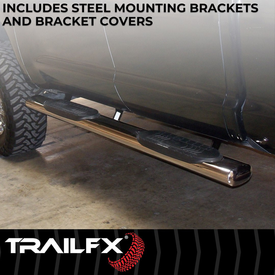 Product of TrailFX A8215S TFX 6" Oval Straight Side Bars Nerf Bar With Surface Steps