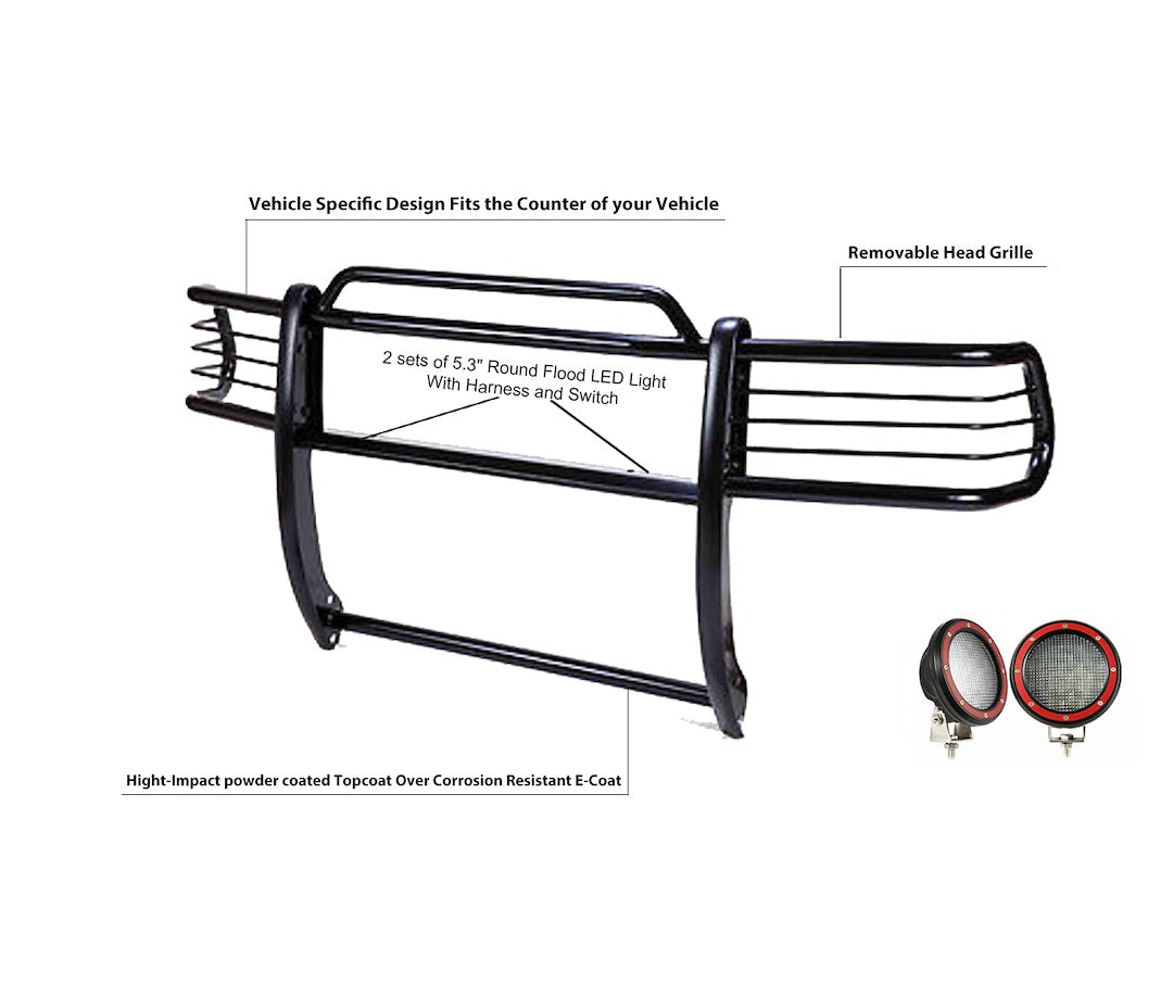 Product of Black Horse Offroad 17TH26MA-PLFR Grille Guard