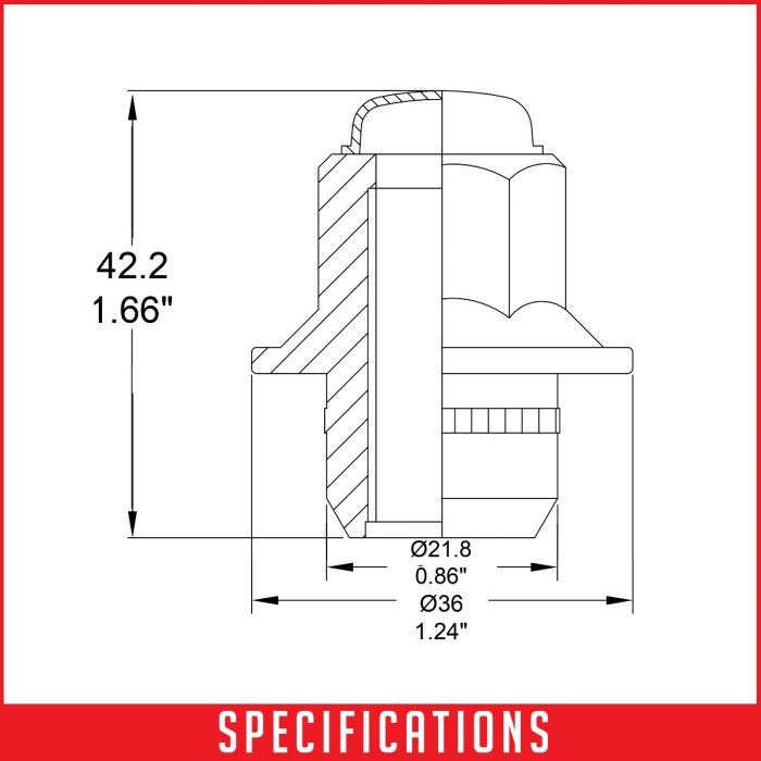 Product of Coyote Wheel Accessories 971148 Mag Shank 14x1.5 Lug Nut