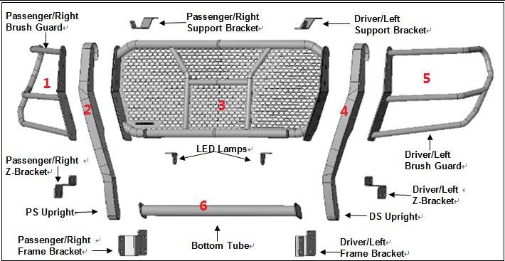 Black Horse Offroad Ru-Gmsi22-B Grille Guard||ru-Gmsi22-B_2.Jpg||87||blkrugmsi22b||2239305