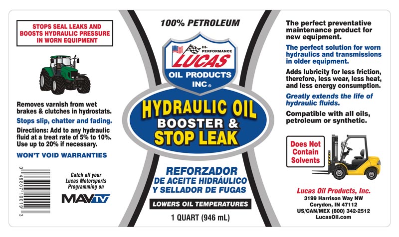 Product of Lucas Oil 10019 Multi Purpose Hydraulic Fluid Stop Leak