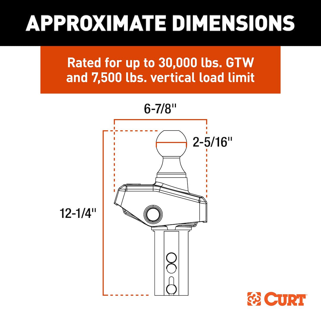 Curt 60654 Gooseneck Trailer Hitch Ball||60654_3008x1990_Ca.Jpg||93||c9360654||1469647