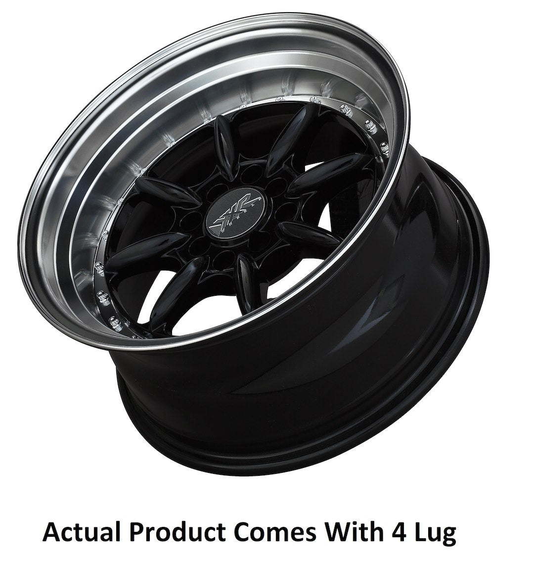 Product of Primax Wheel 15x8 Black With Natural Lip Wheel - 4x3.94 Bolt Pattern