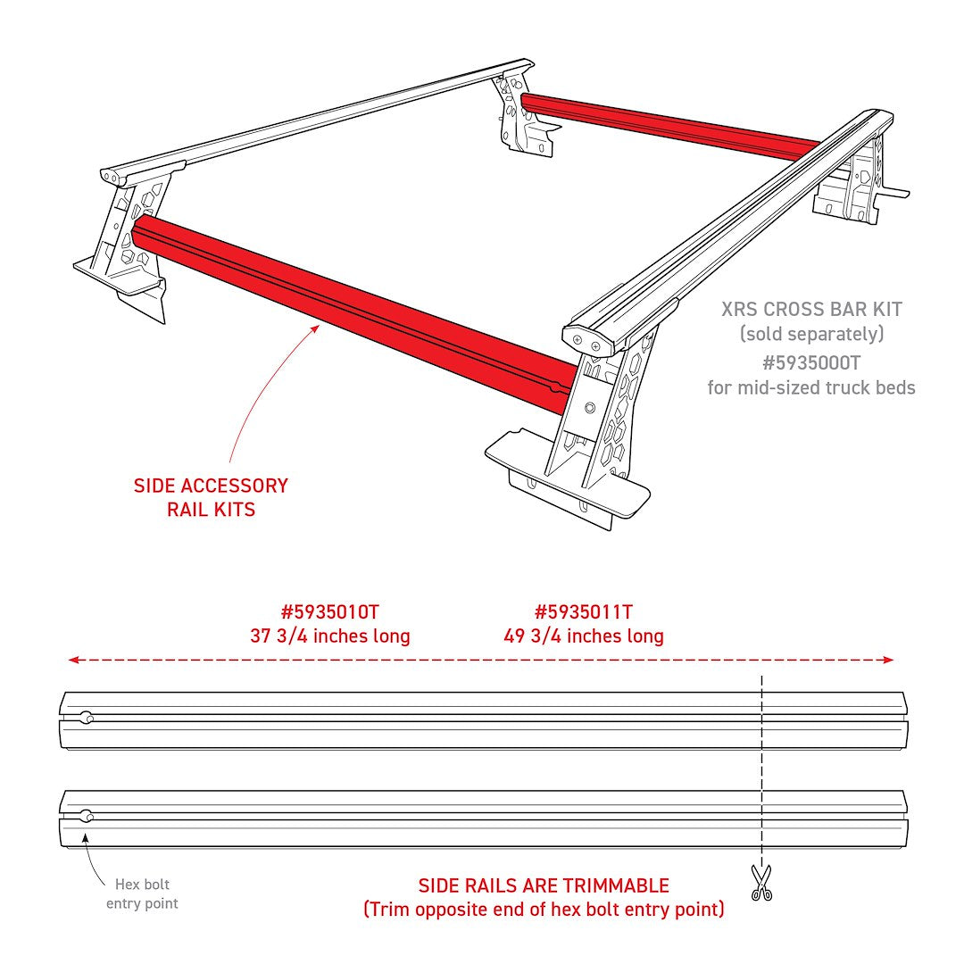 Product of Go Rhino 5935011t Bed Cargo Rack Side Rail