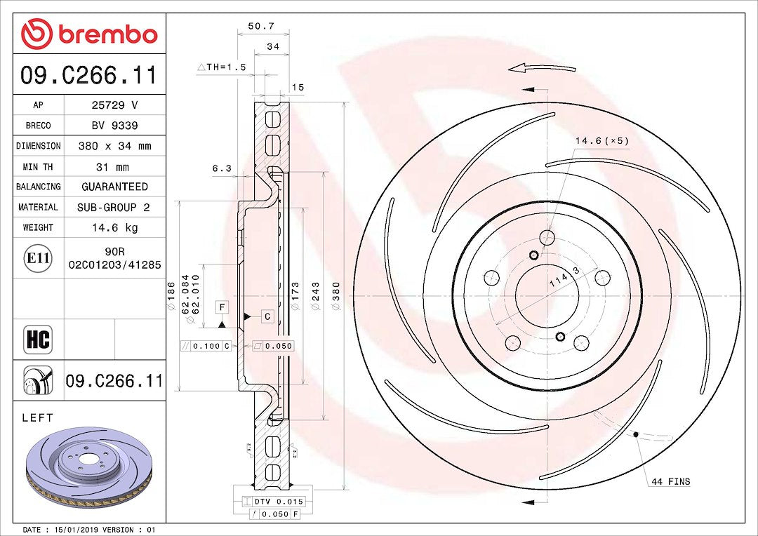 Brembo 09c26611c02 Brake Rotor||09c26611c02_5.Jpg||90||brm09c26611||1684282