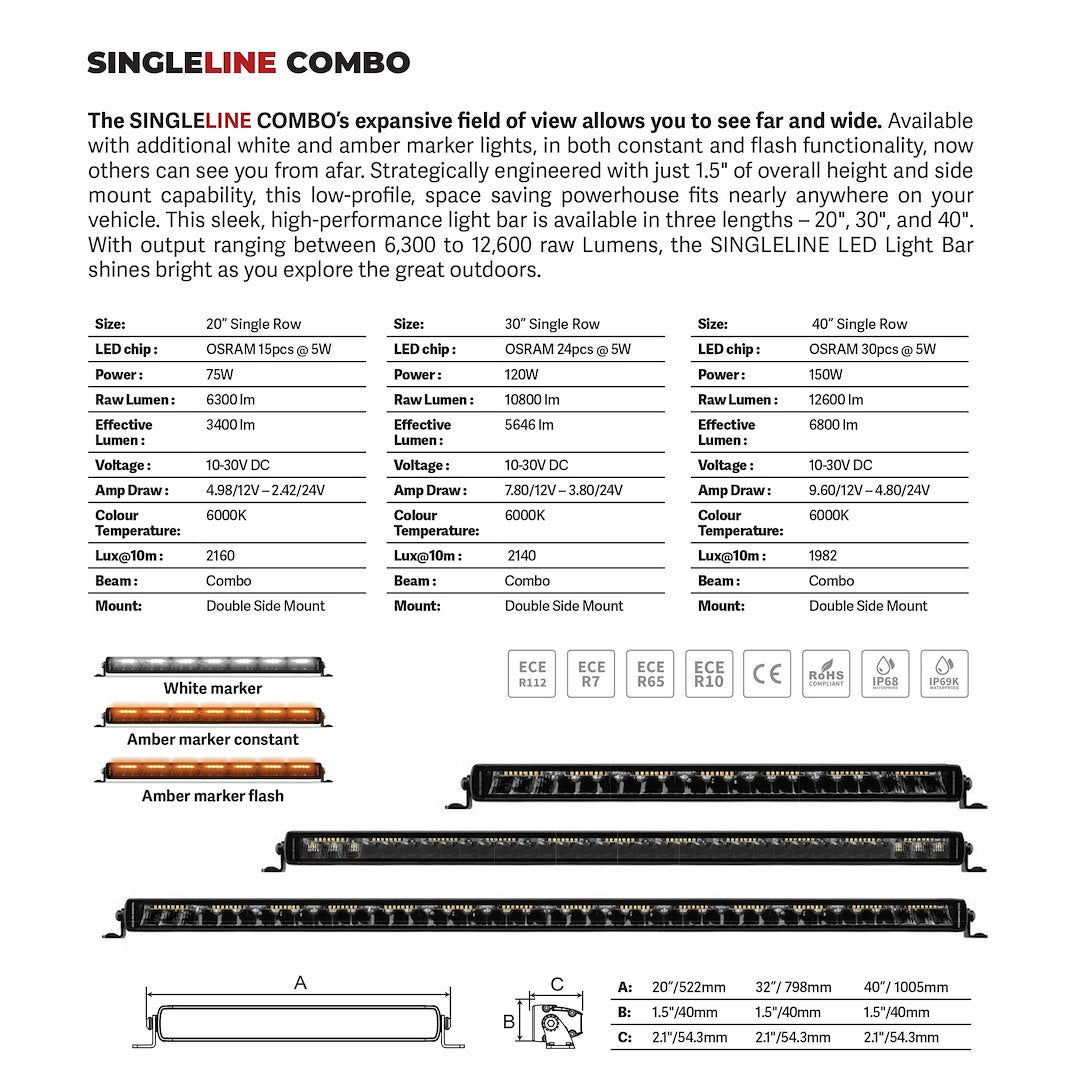 Go Rhino 751653212css Light Bar||blackout Combo Single Line.Jpg||88||g261653212css||1045829