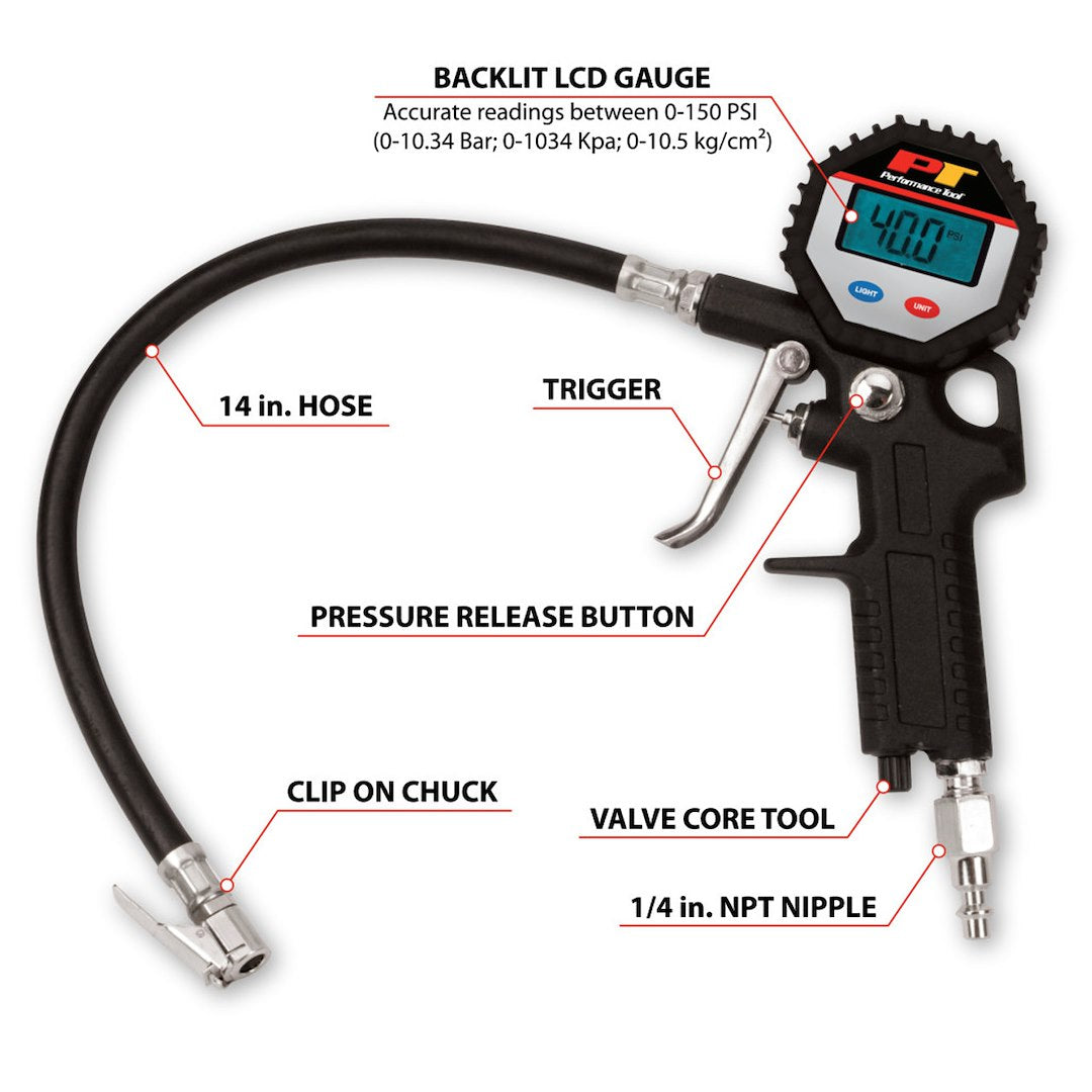 Performance Tool M525 Air Compressor Tire Inflation Gun||m525_2.Jpg||87||ptlm525||1573317